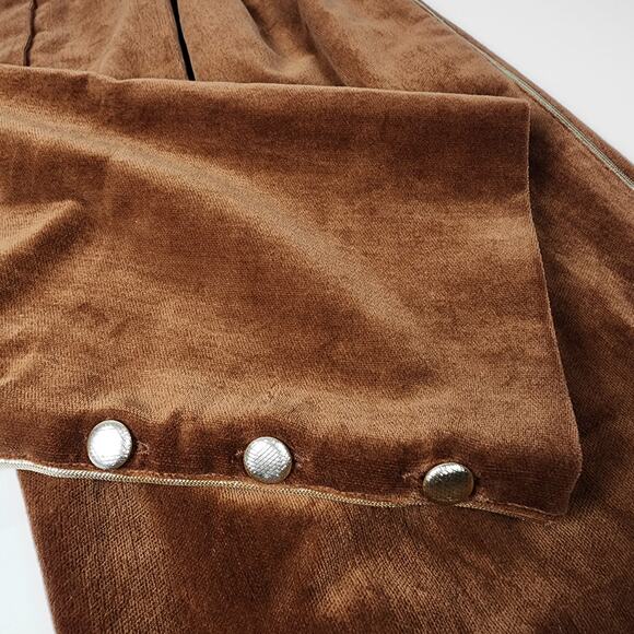 Gianni Versace Velvet Pants High Waist Cinnamon Brown Gold Tuxedo Stripes Vtg 8 - Picture 11 of 12